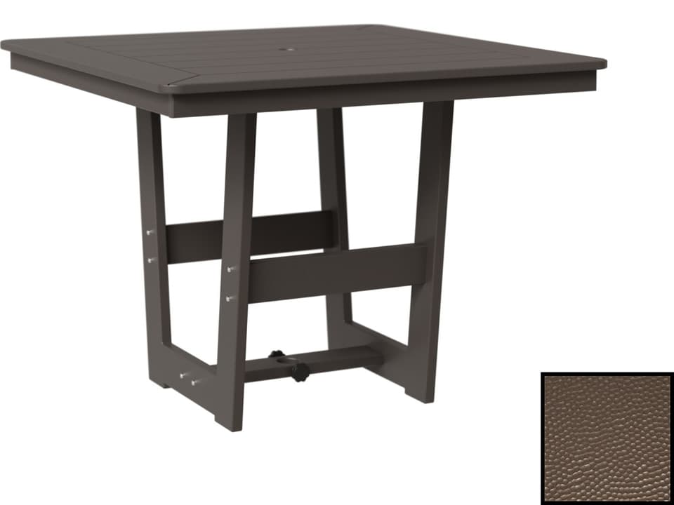Hudson 40-Inch Square HDPE Dining Table with Umbrella Hole