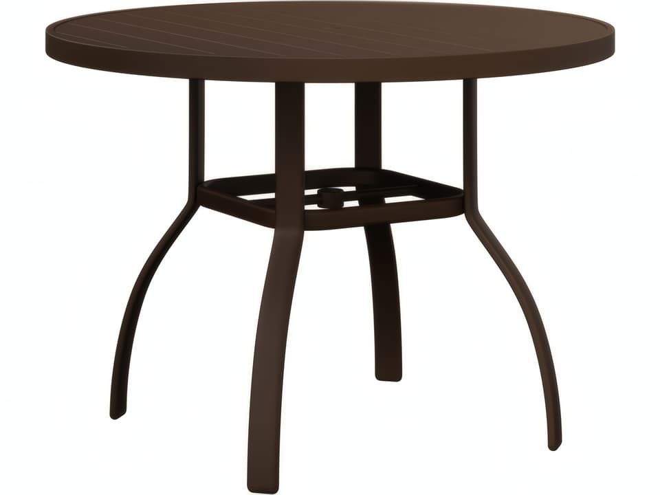 Murphy 42-Inch Round Aluminum Dining Table with Umbrella Hole