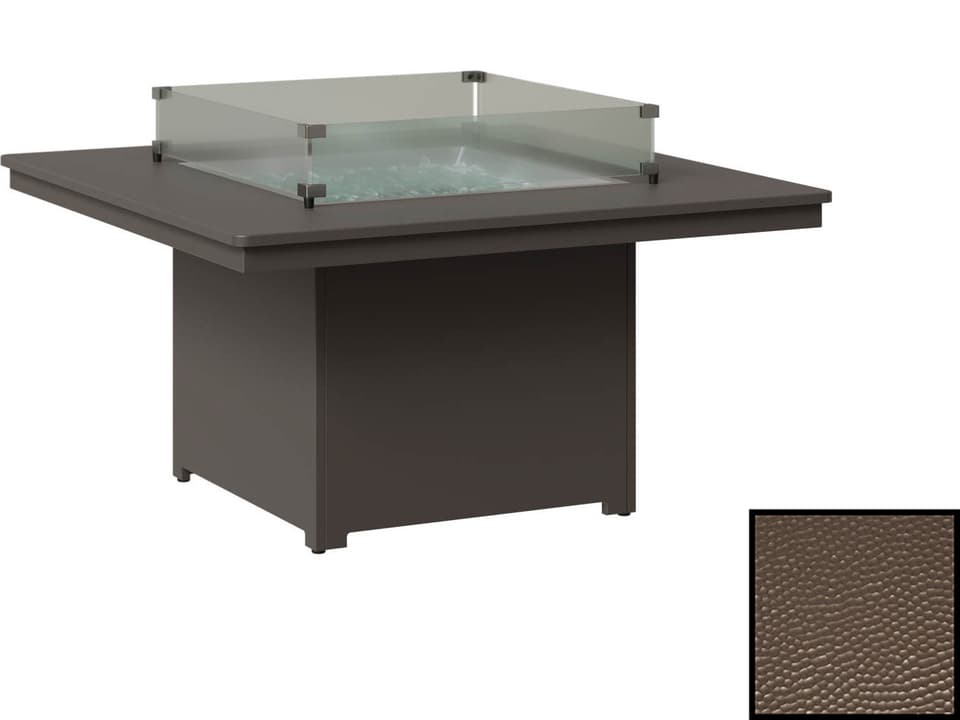 Numa Square Fire Pit Height Table with Hammered Top