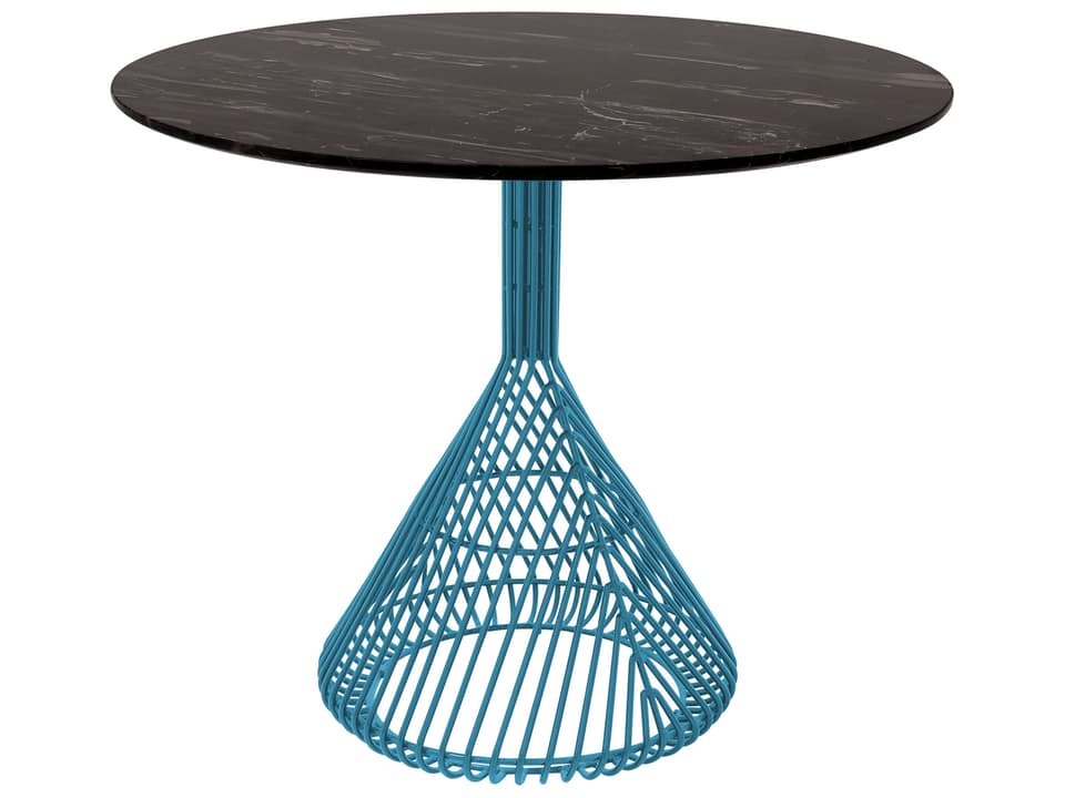 Bistro Round Marble Peacock Dining Table