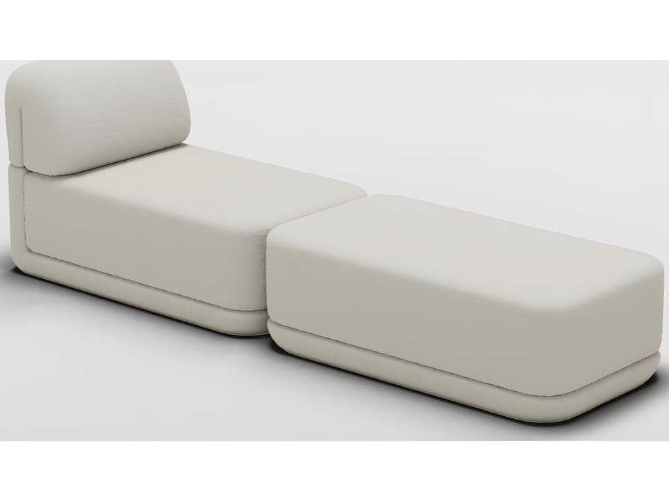 The Cube 3-Piece Modular Cream Boucle Sectional Sofa