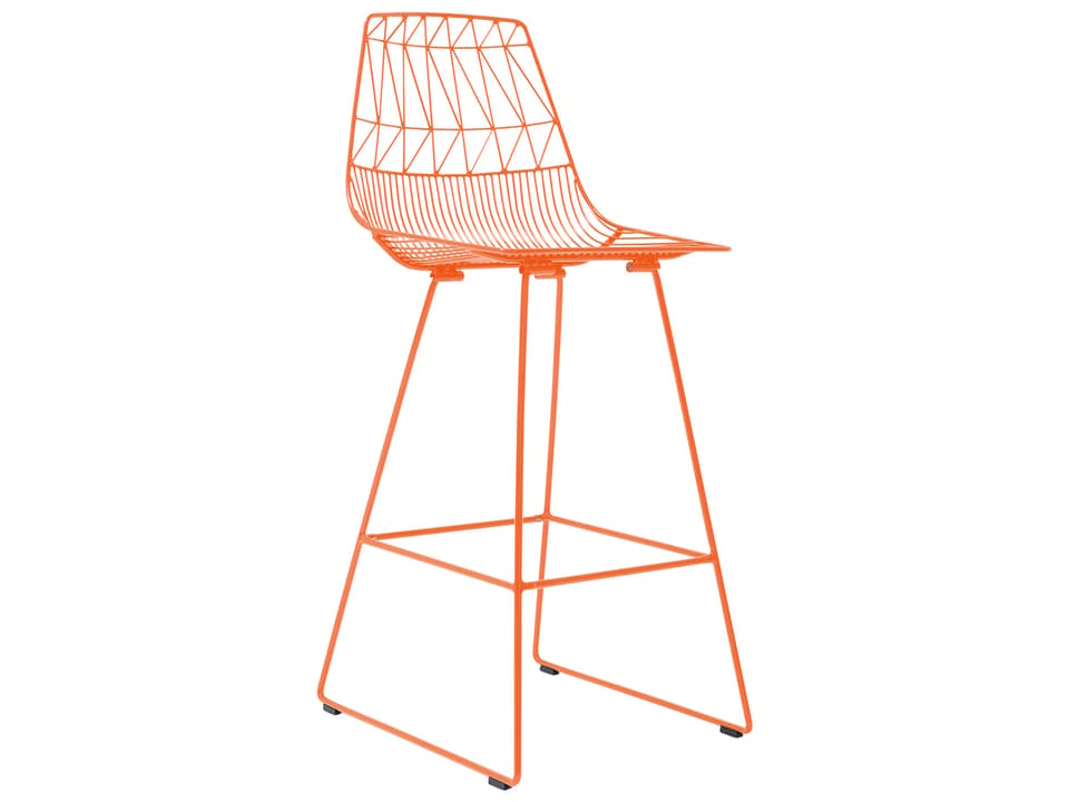 Lucy Bar Stool Outdoor in Orange Galvanized Iron