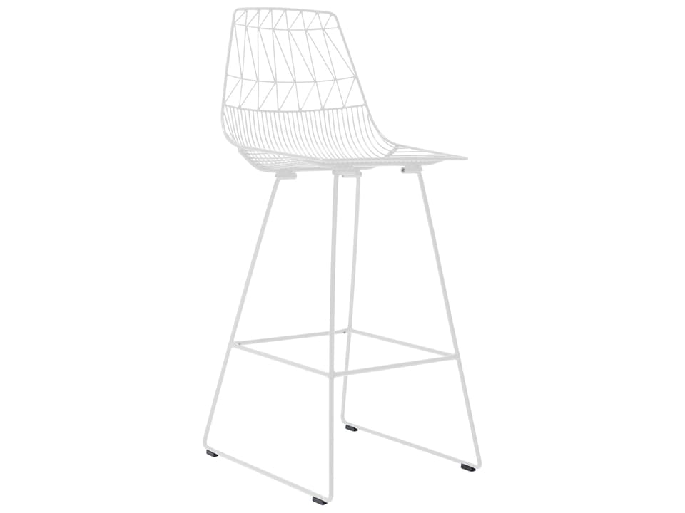 Lucy White Wire Steel Bar Stool Outdoor