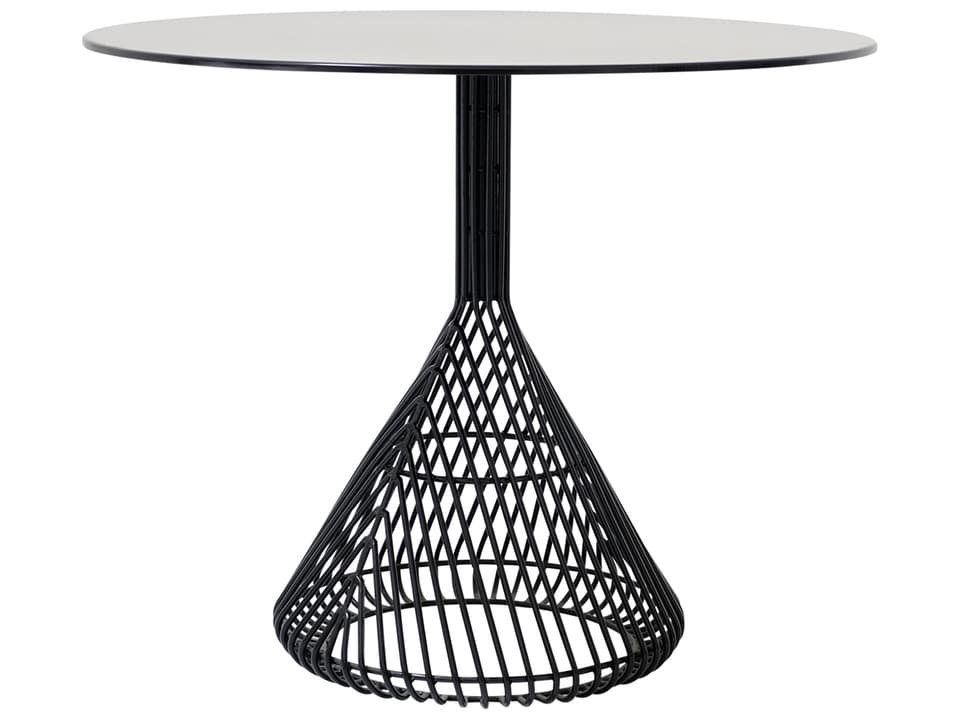 Bistro Round Dining Table Base in Black Galvanized Iron