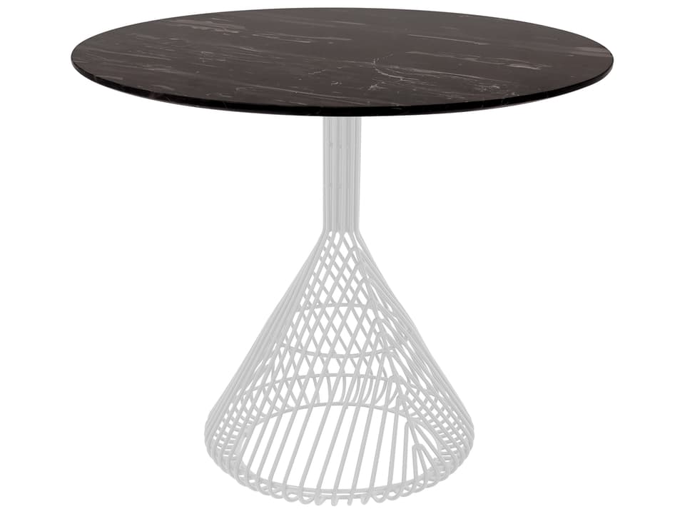 Bistro Galvanized Iron White Round Table