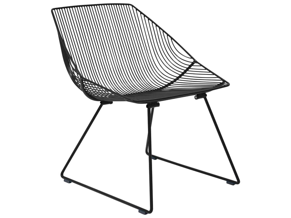 Bend Goods Bunny Hot-Dip Galvanized Iron Lounge Chair in Black