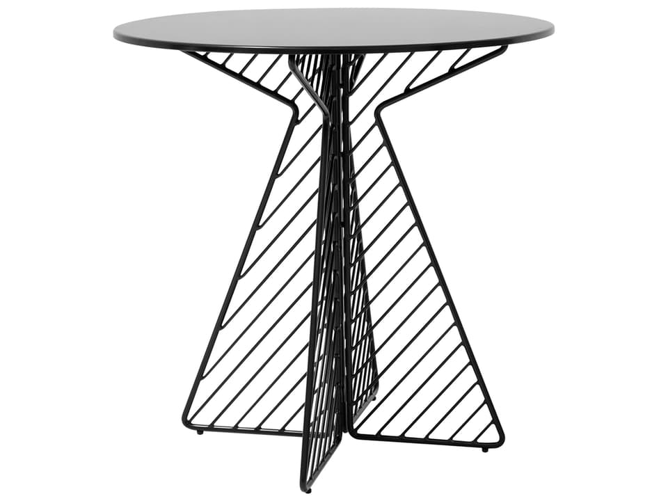 Cafe 30-Inch Round Galvanized Iron Bistro Table in Black