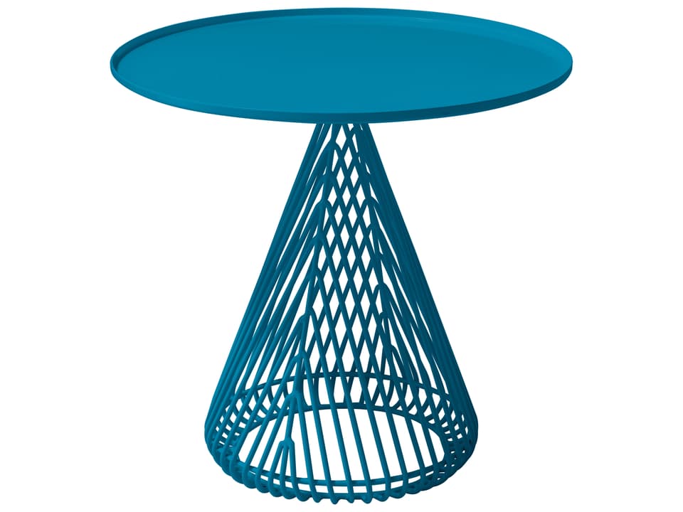 Cono Round End Table Peacock Galvanized Iron