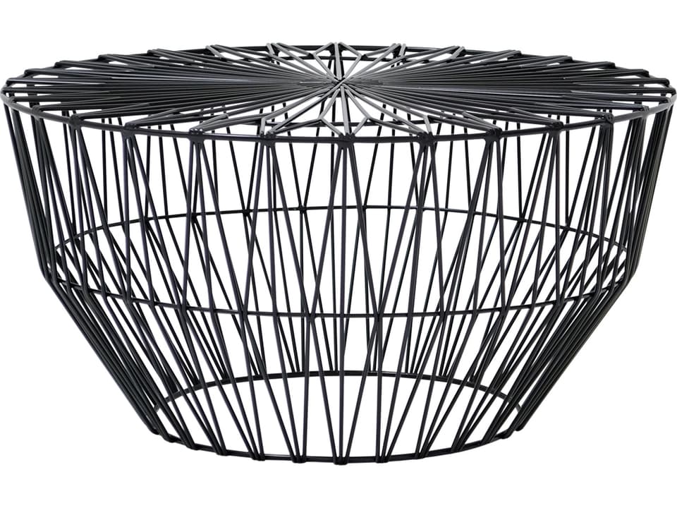 Drum Round Outdoor Side and Coffee Table in Black Powder-Coated Galvanized Iron