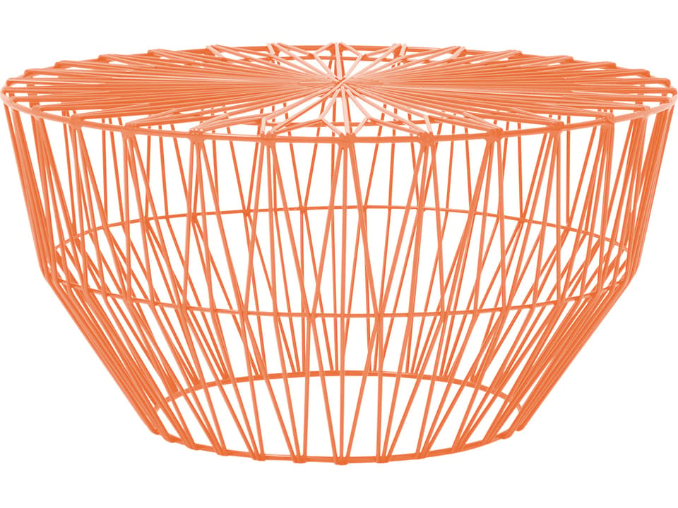 Drum Orange Galvanized Iron Round End Table