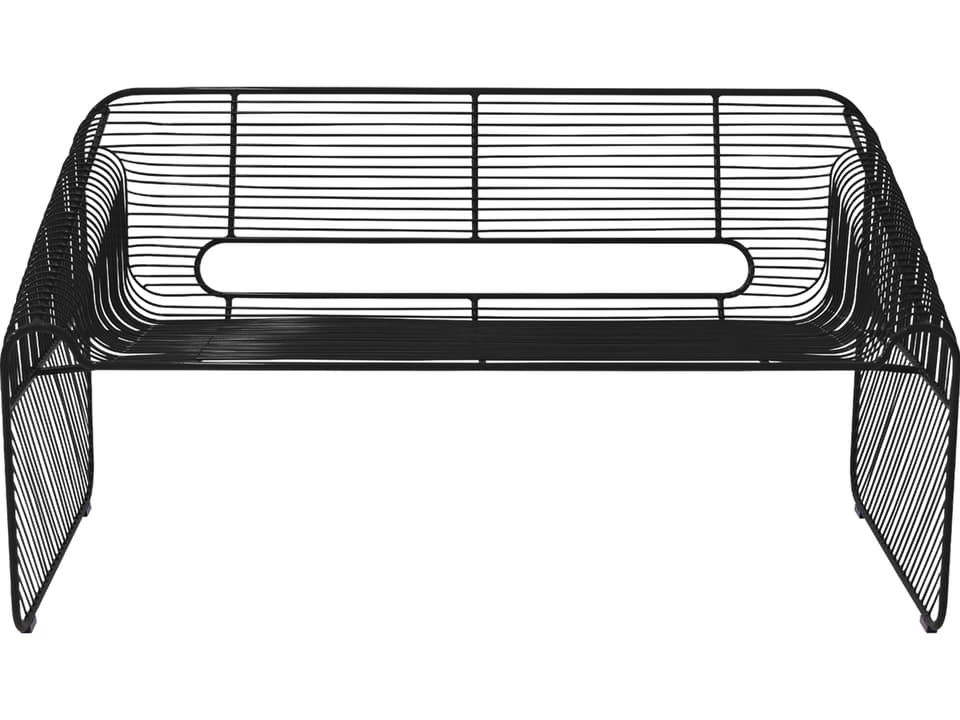 Modern Galvanized Iron Black Loveseat