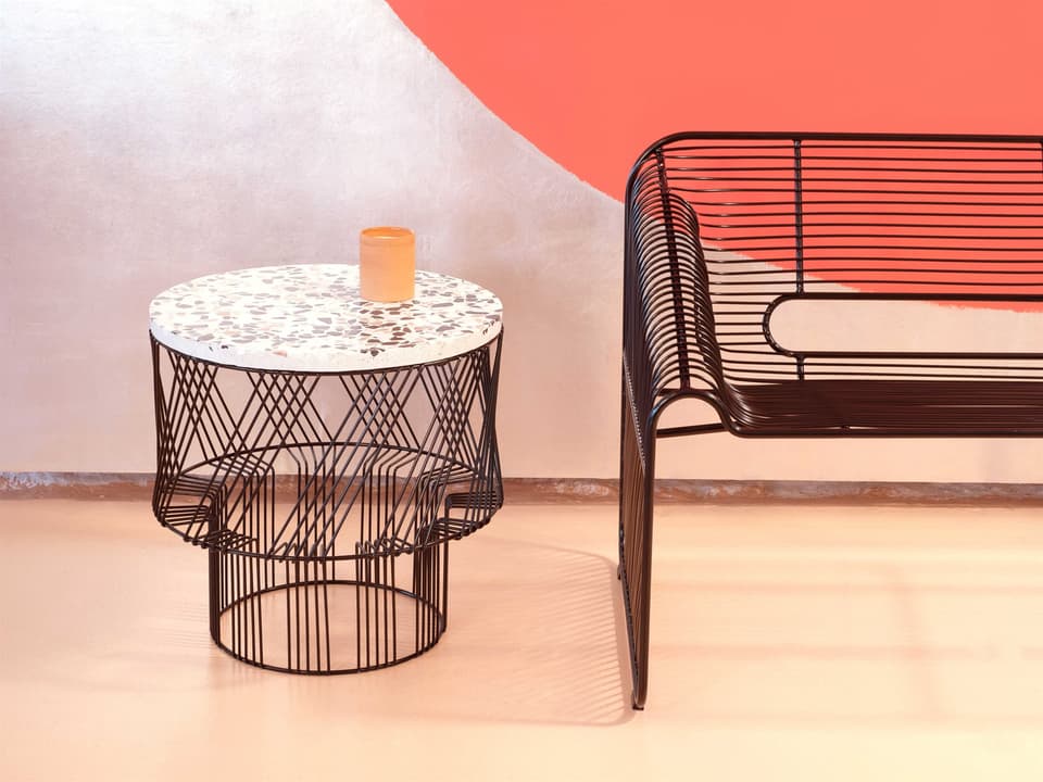 Loveseat Galvanized Iron Lounge Set