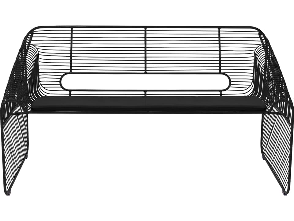 Loveseat Seat Pad in Black Sunbrella Fabric