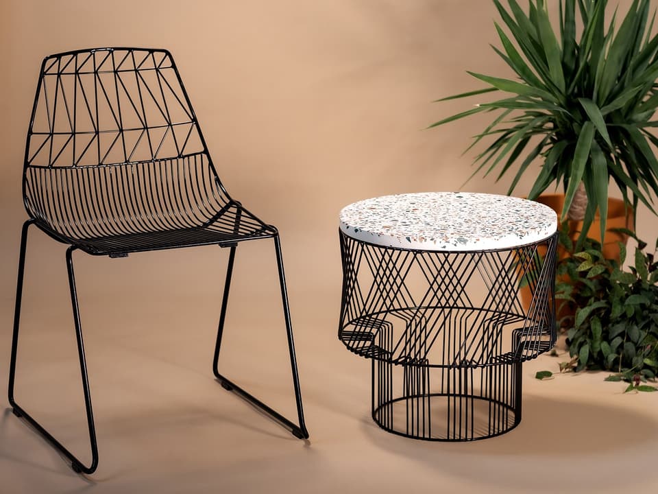 Lucy Galvanized Iron Black Lounge Set