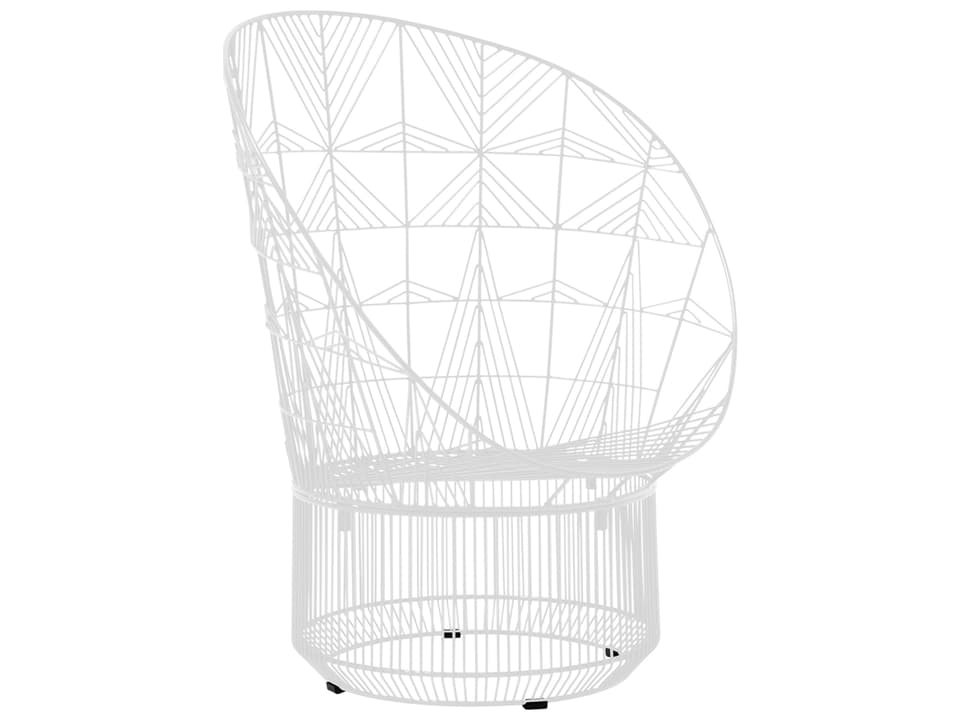 Bend Goods Peacock Galvanized Iron Lounge Chair in White