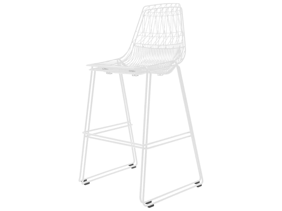 Lucy Stackable Wire Outdoor Bar Stool in White Galvanized Steel