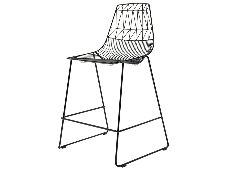 Bend Goods Lucy Stacking Outdoor Counter Stool in Black Galvanized Iron