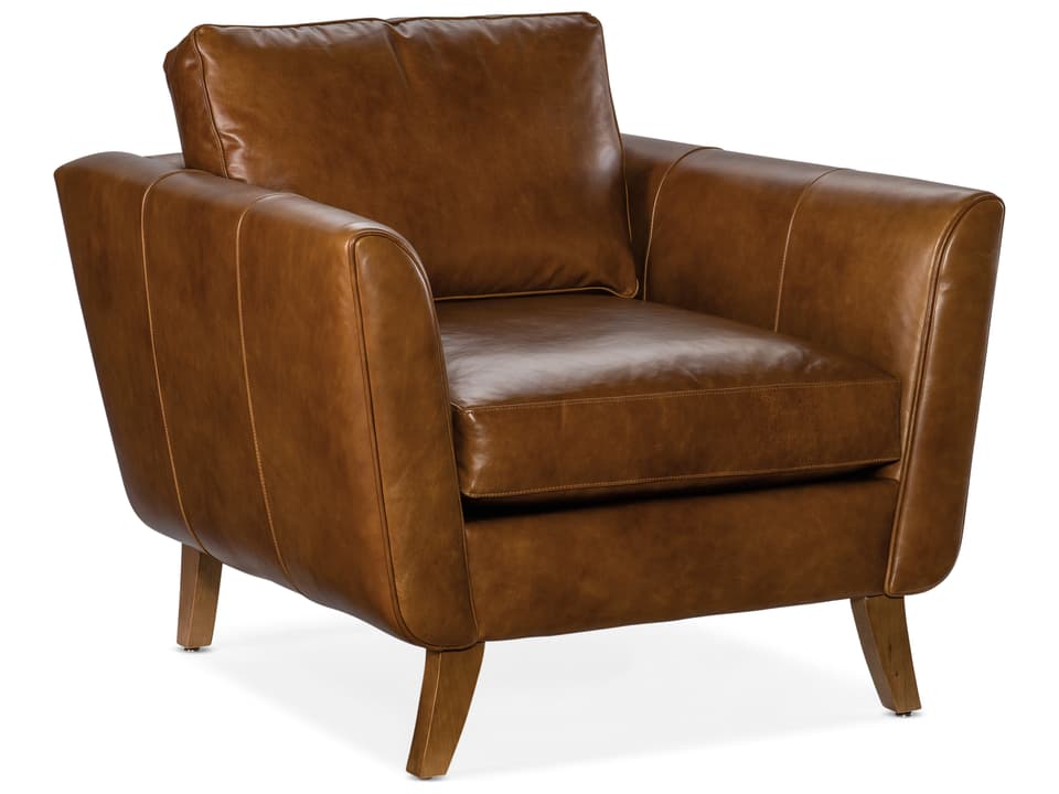 Alora Leather Accent Chair with 8-Way Hand-Tied Coil Springs