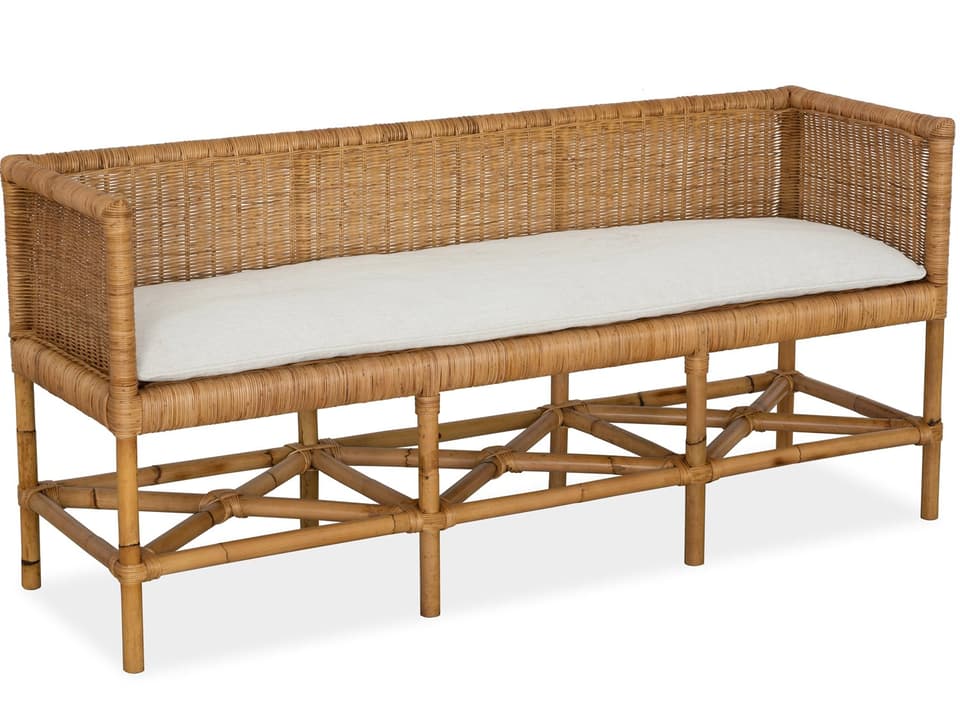 Furniture Lina Rattan Bench with Crypton Performance Fabric