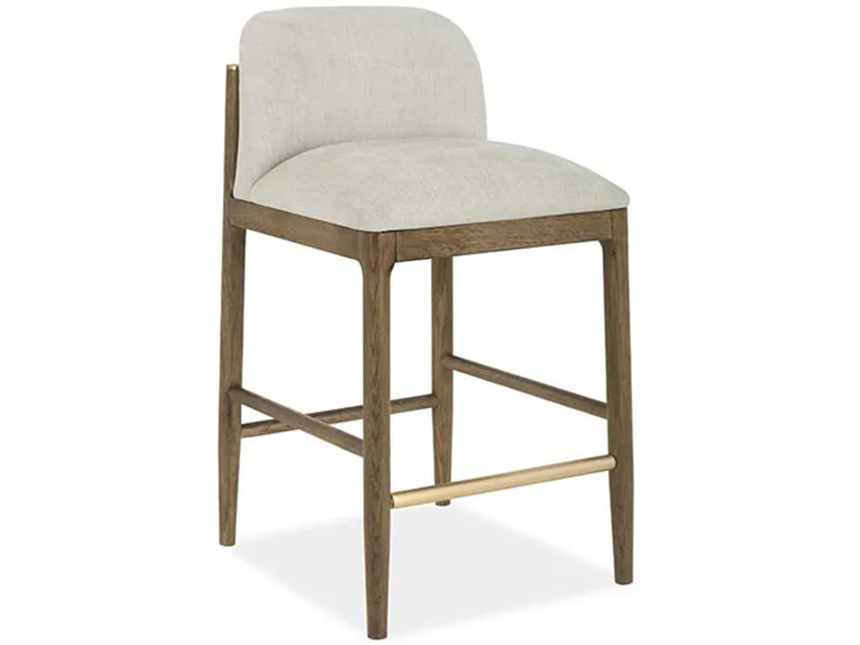 Nathan Upholstered Counter Stool in Sedona White Oak with Crypton Fabric