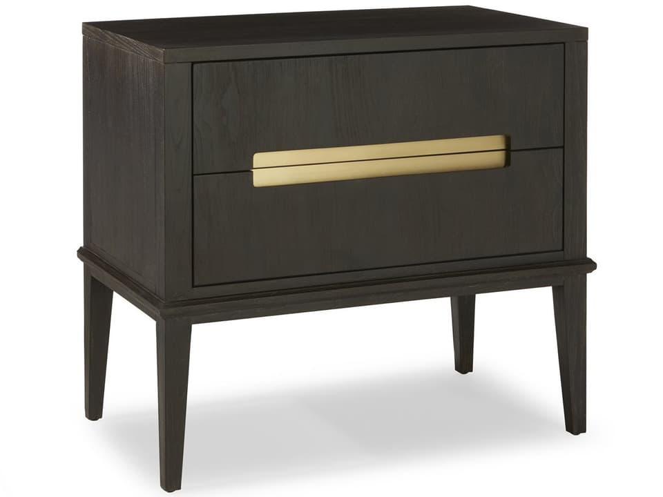 Palmer 2-Drawer Brown Teak Wood Nightstand