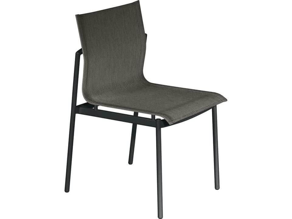 Around Aluminum Sling Dining Armchair in Forge Grey