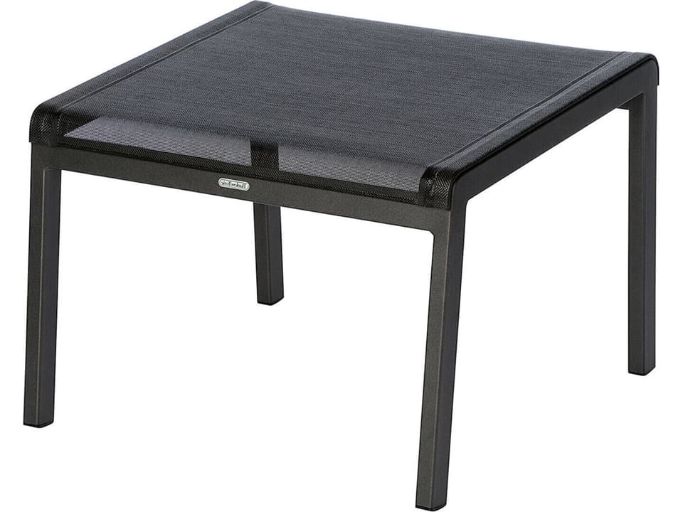 Aura Occasional Aluminum Sling Ottoman in Graphite with Charcoal