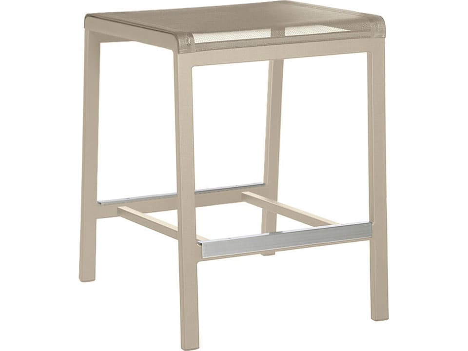 Aura Counter Stool with Textilene Sling in Champagne Titanium