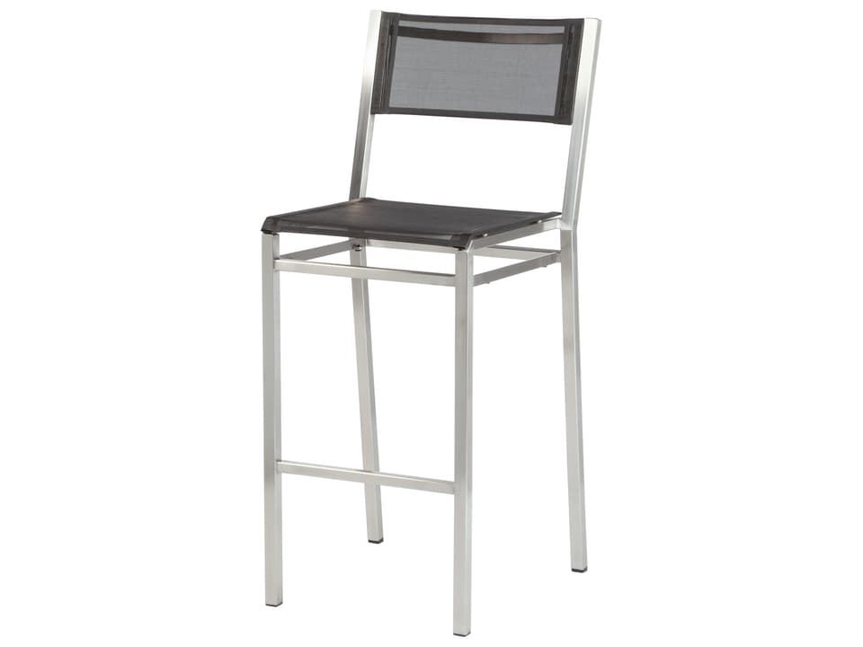 Equinox Armless Bar Stool with Charcoal Textilene Sling