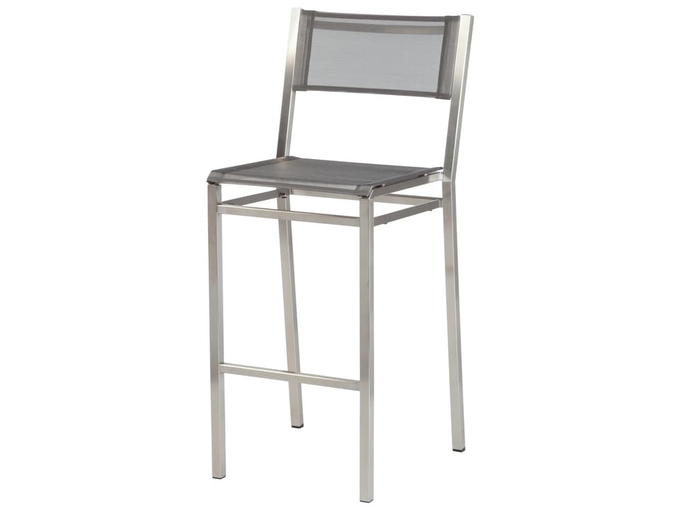 Equinox Bar Stool with Platinum Textilene Sling