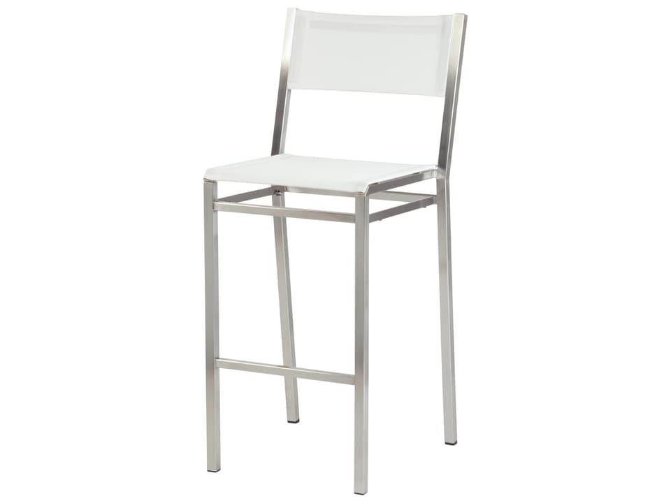 Equinox Bar Stool with Pearl Textilene Sling