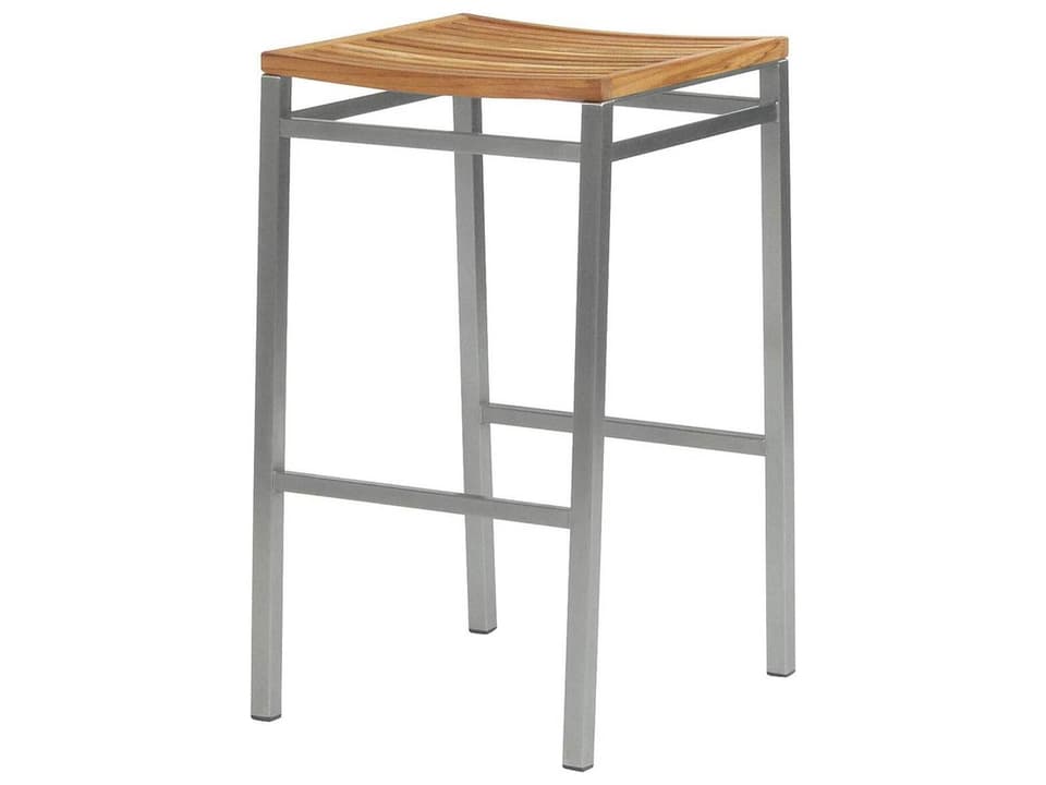Equinox Teak Bar Stool with Stainless Steel Frame