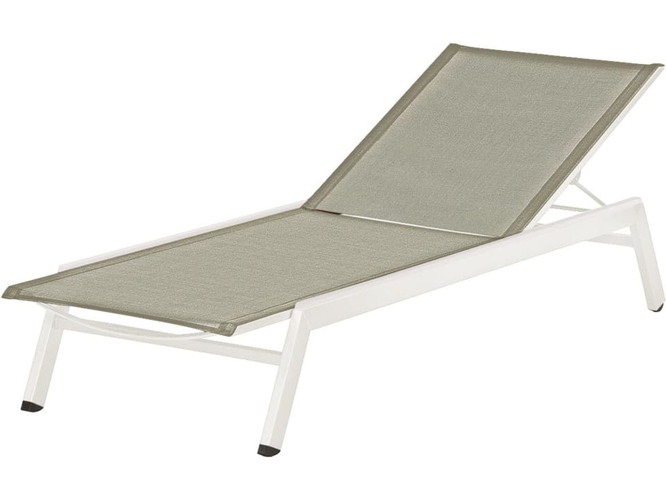Equinox Lounger Arctic White with Seagull Sunbrella Sling