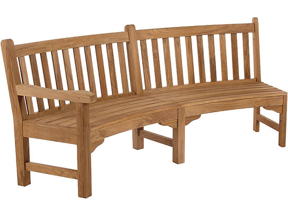 Glenham Curved Bench - Natural Teak