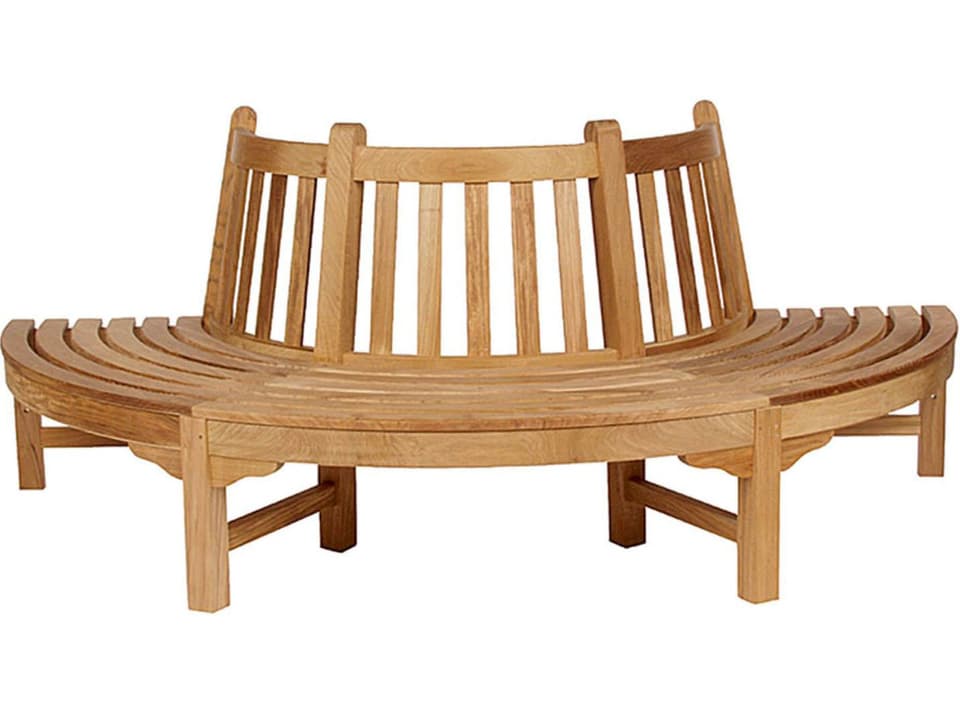 Glenham Circular Half Tree Bench in Natural Teak