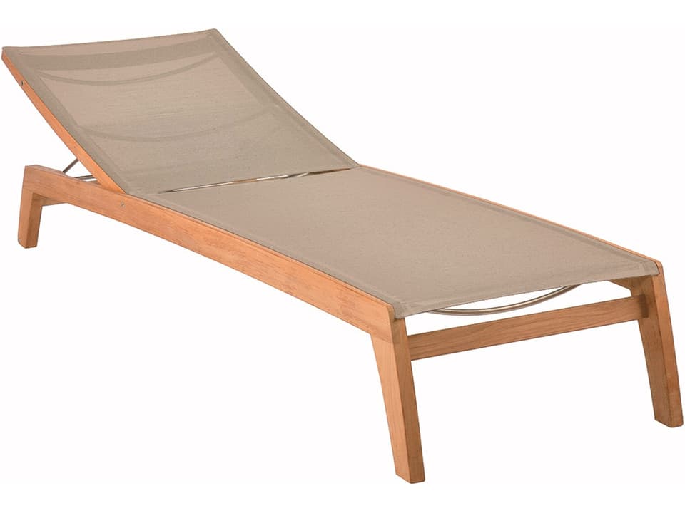 Horizon Lounger - Natural Teak Frame - Titanium Textilene Sling