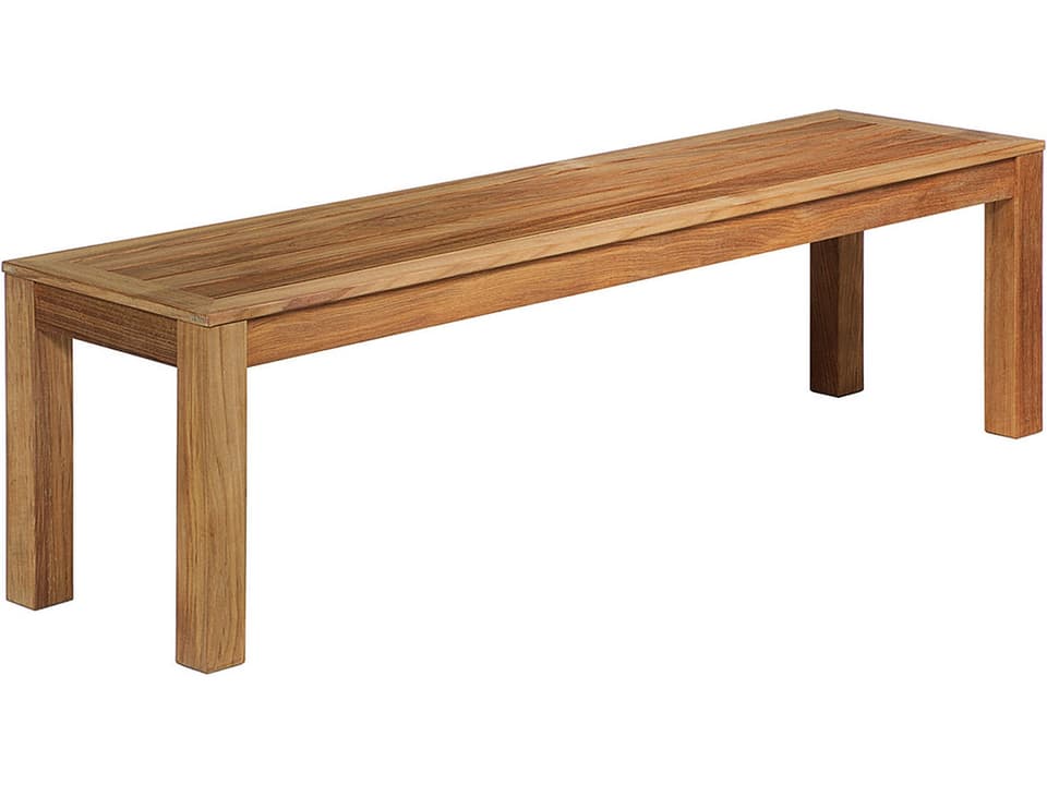 Linear 53-Inch Teak Backless Bench