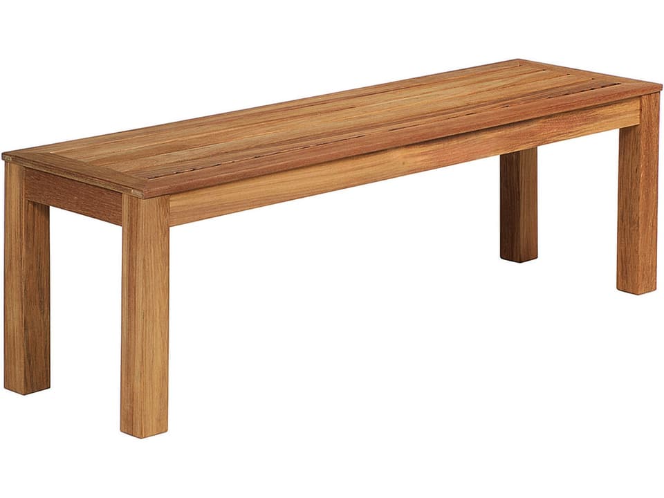 Linear 61-Inch Backless Bench in Natural Teak