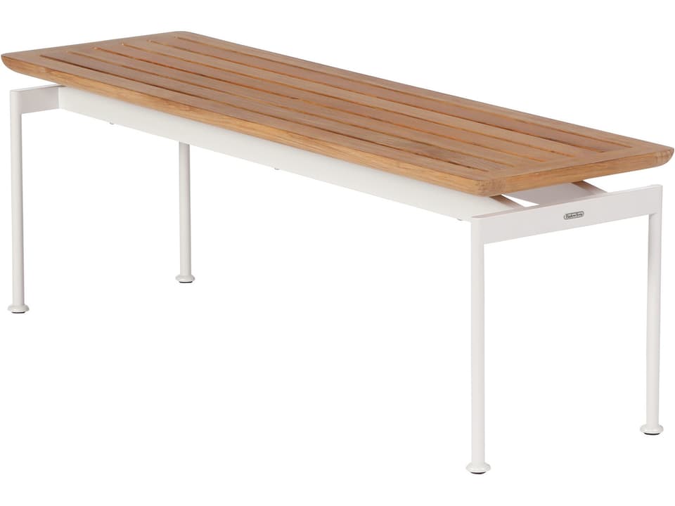 Layout 50-Inch Teak Backless Bench with Forge Grey Stainless Steel