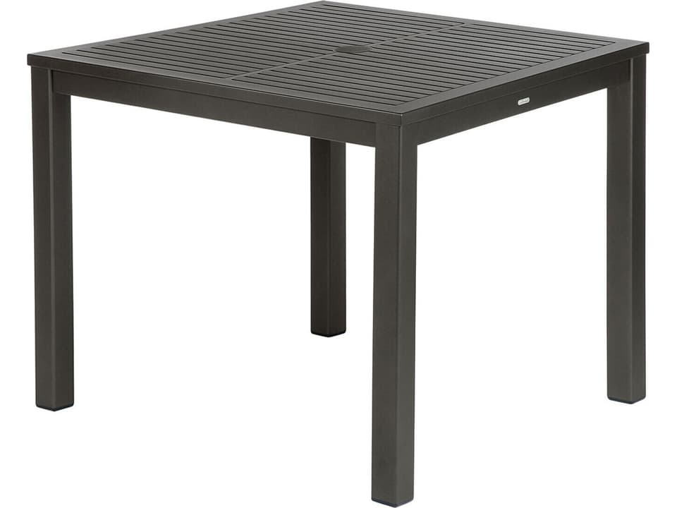 Aura Square Dining Table with Umbrella Hole in Graphite