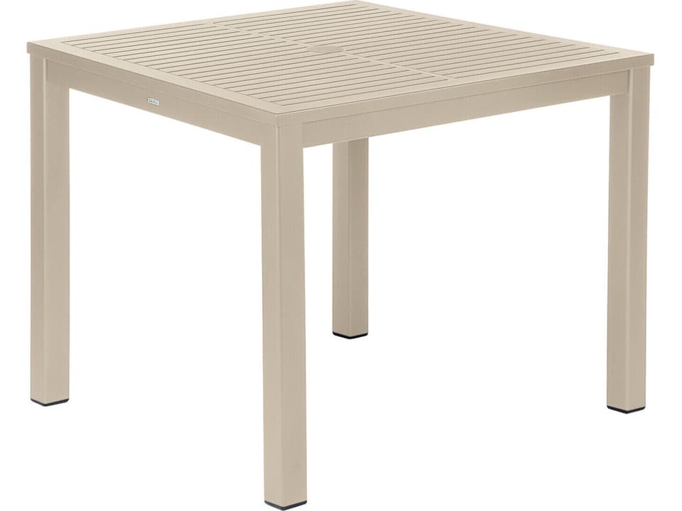 Aura Square Aluminum Dining Table in Champagne