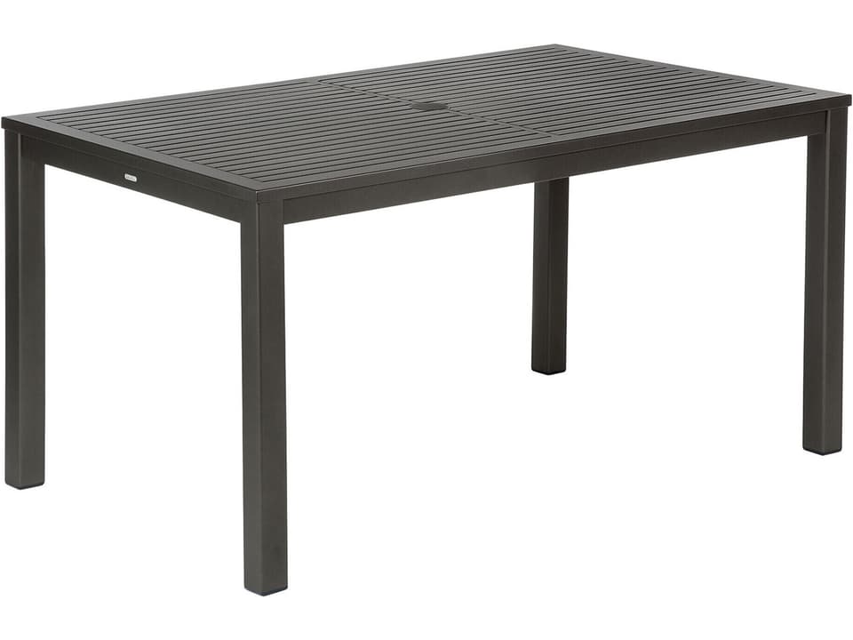 Aura Rectangle Dining Table with Teak Top in Graphite