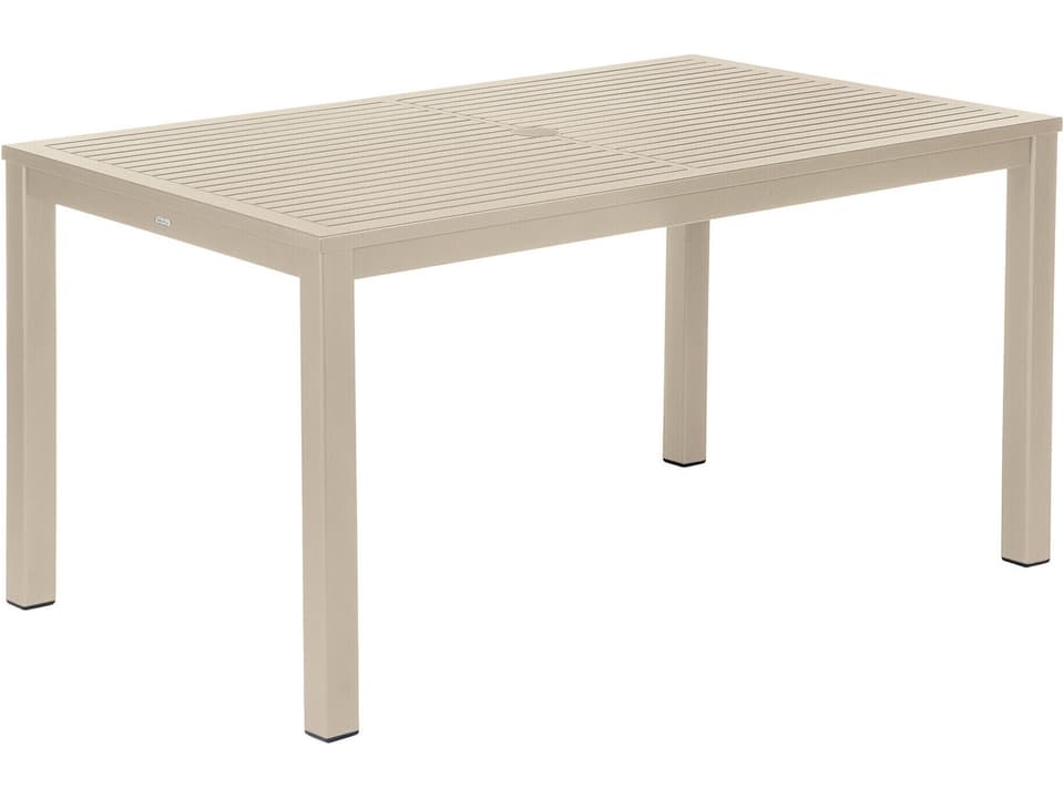 Aura 57-Inch Rectangle Dining Table with Teak Top in Champagne