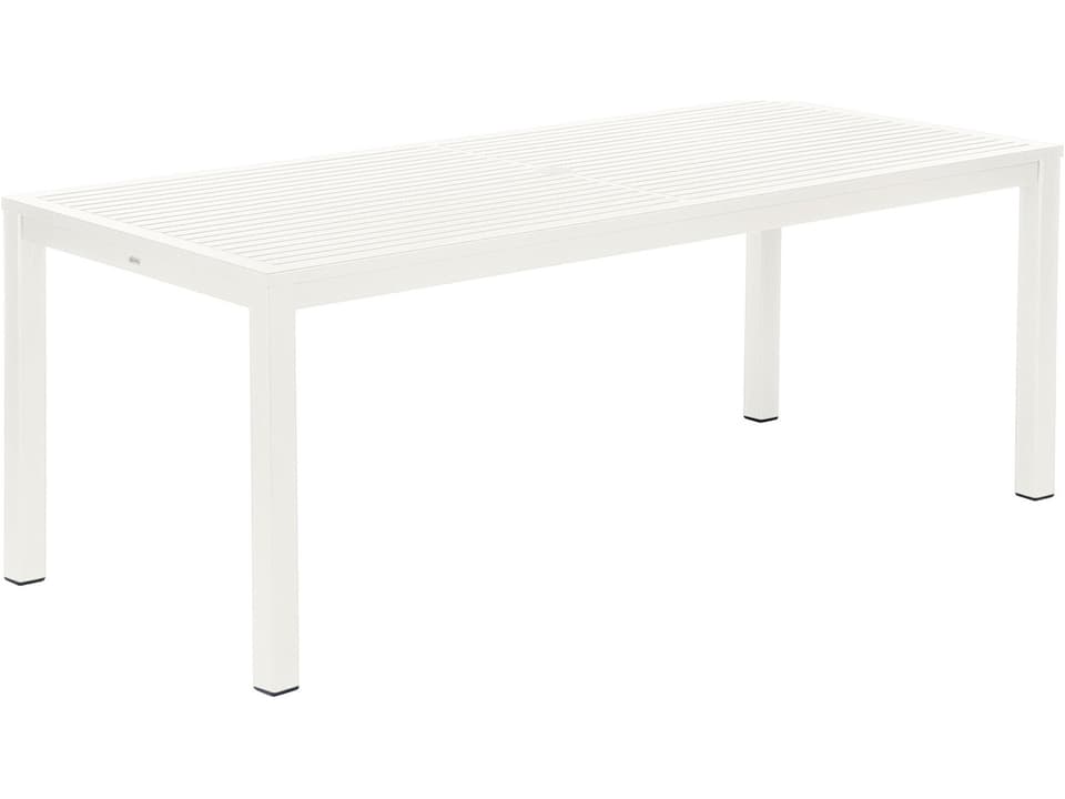 Aura 79-Inch Rectangular Dining Table with Teak Top in Arctic White