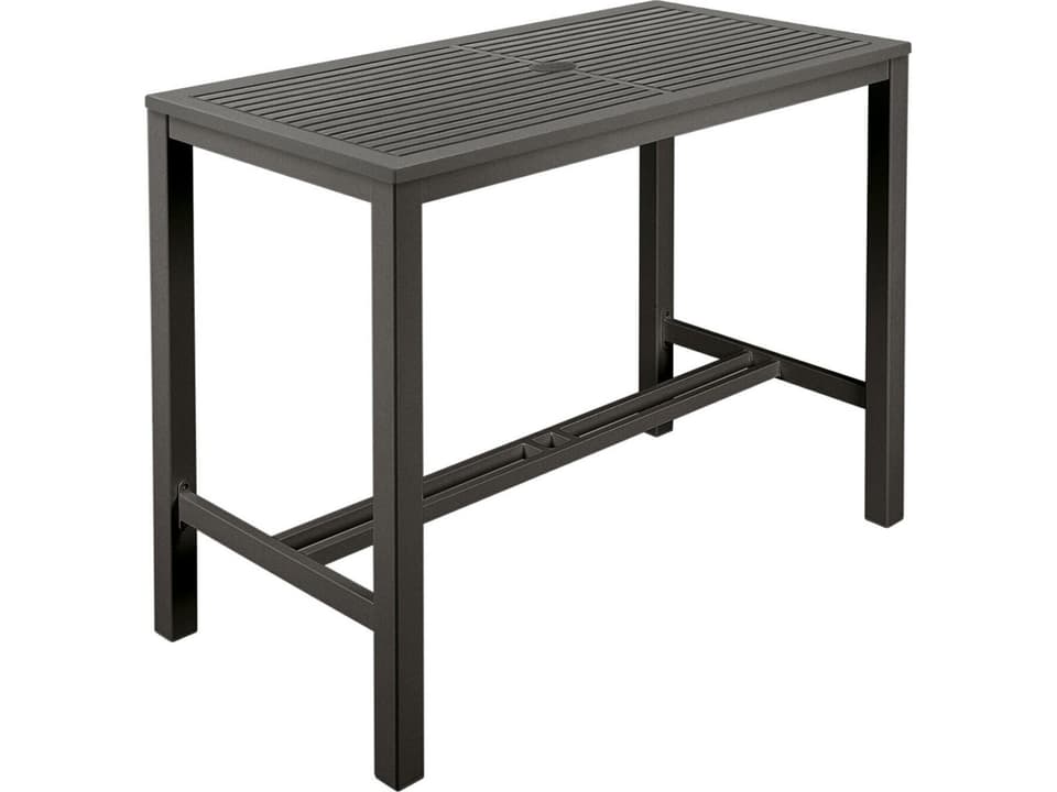 Aura 55-Inch Rectangle Bar Table with Teak Top in Graphite