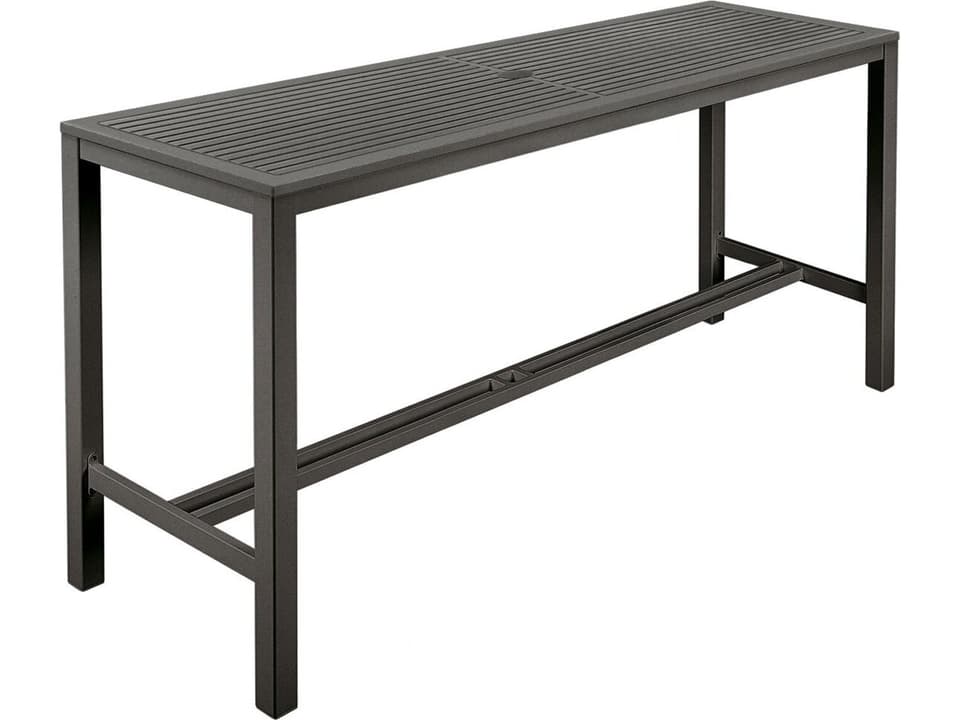Aura 79-Inch Bar Table with Teak Top in Graphite