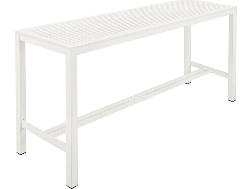Aura 79-Inch Aluminum Bar Table in Arctic White