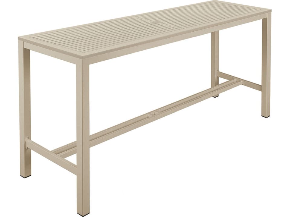 Aura 79-Inch Rectangle Bar Table with Umbrella Hole in Champagne