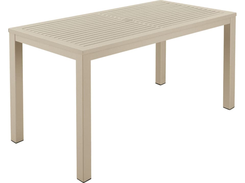 Aura 55-Inch Narrow Dining Table with Teak Top in Champagne