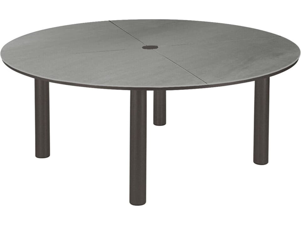Equinox 71-Inch Round Dining Table with Ceramic Top in Graphite